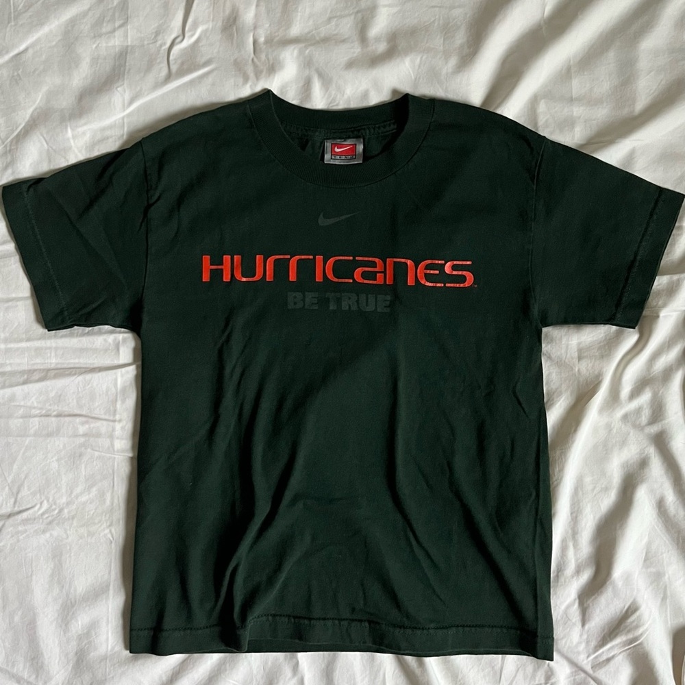 Vintage 90s Nike Miami Hurricanes T-Shirt Small Fits XS/Baby Tee